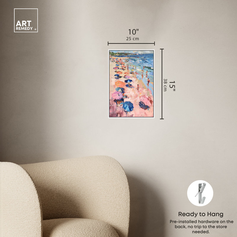 Beach Side Joys, Cadre blanc, H 16 po x l 11 po