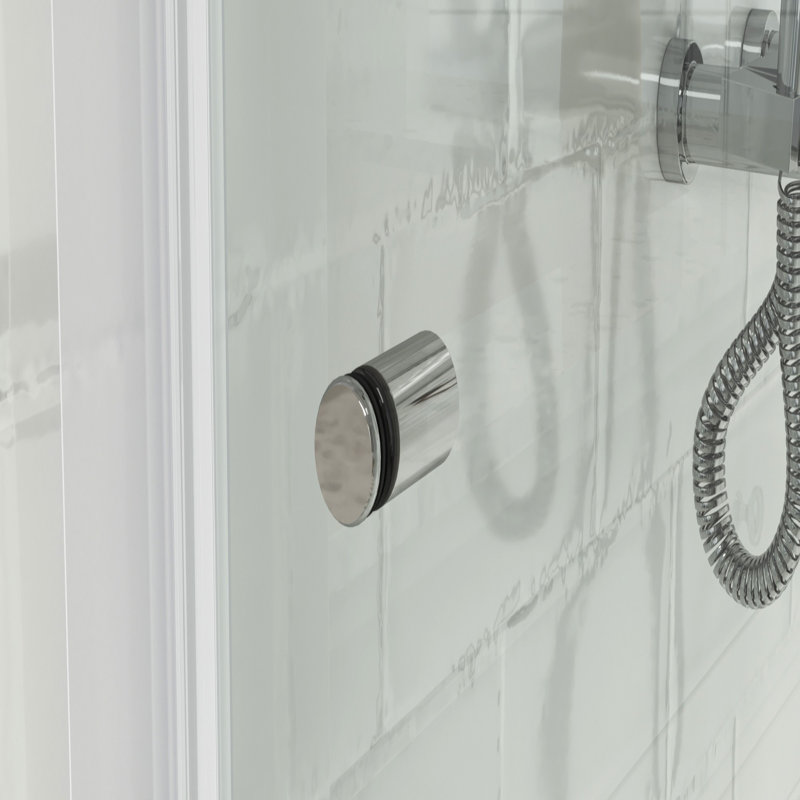 Poignée de porte de douche, poignée en acier inoxydable de 1 po (25 mm) pour verre de 1/4 po à 1/2 po d'épaisseur, Chrome