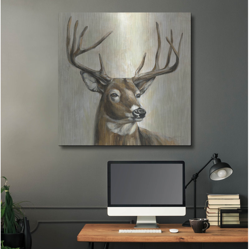 "Bronze Deer" par Silvia Vassileva sur métal, H 36 po x l 36 po