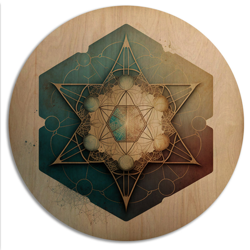 Ancien sacré rétro Designs ancien - Art mural géométrique moderne en bois - Bois de pin naturel, H 29 po x l 29 po x P 1 po