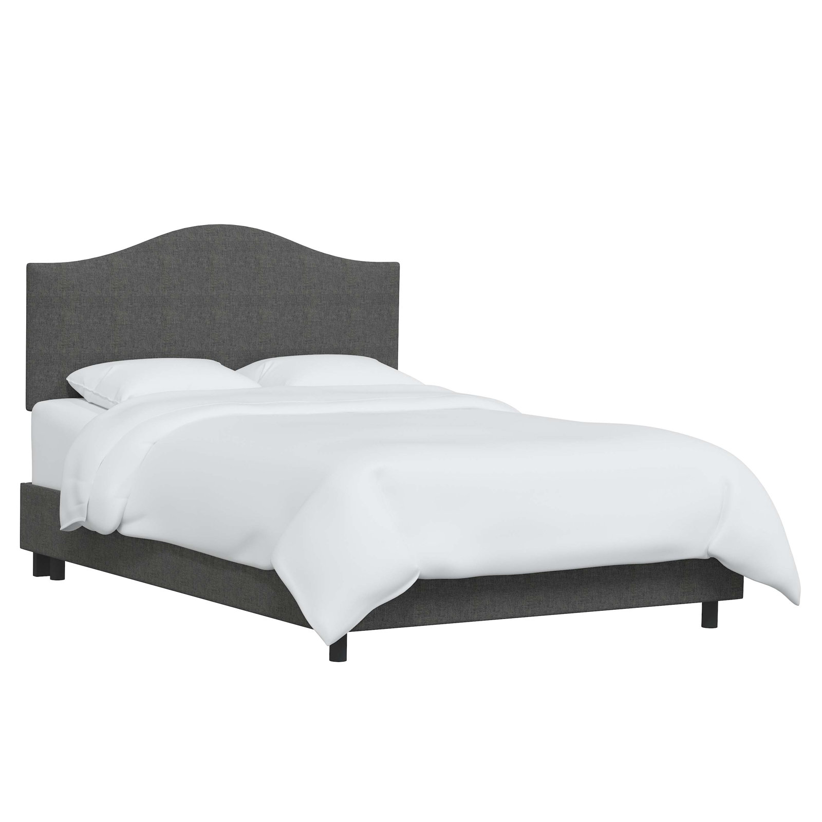 Morris Upholstered Standard Bed, Queen, Zuma Charcoal Textured Linen