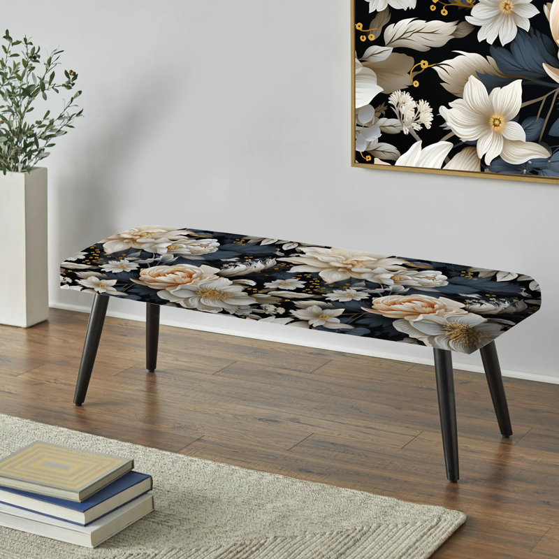 Urban Victorian Chic Victorian Motif - Banc rembourré floral noir