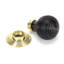 Ebony & Polished Brass Beehive Mortice/Rim Knob Set-51999593