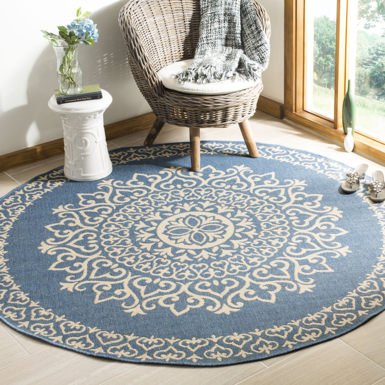 Situ Damask Hand Hooked Indoor / Outdoor Area Rug