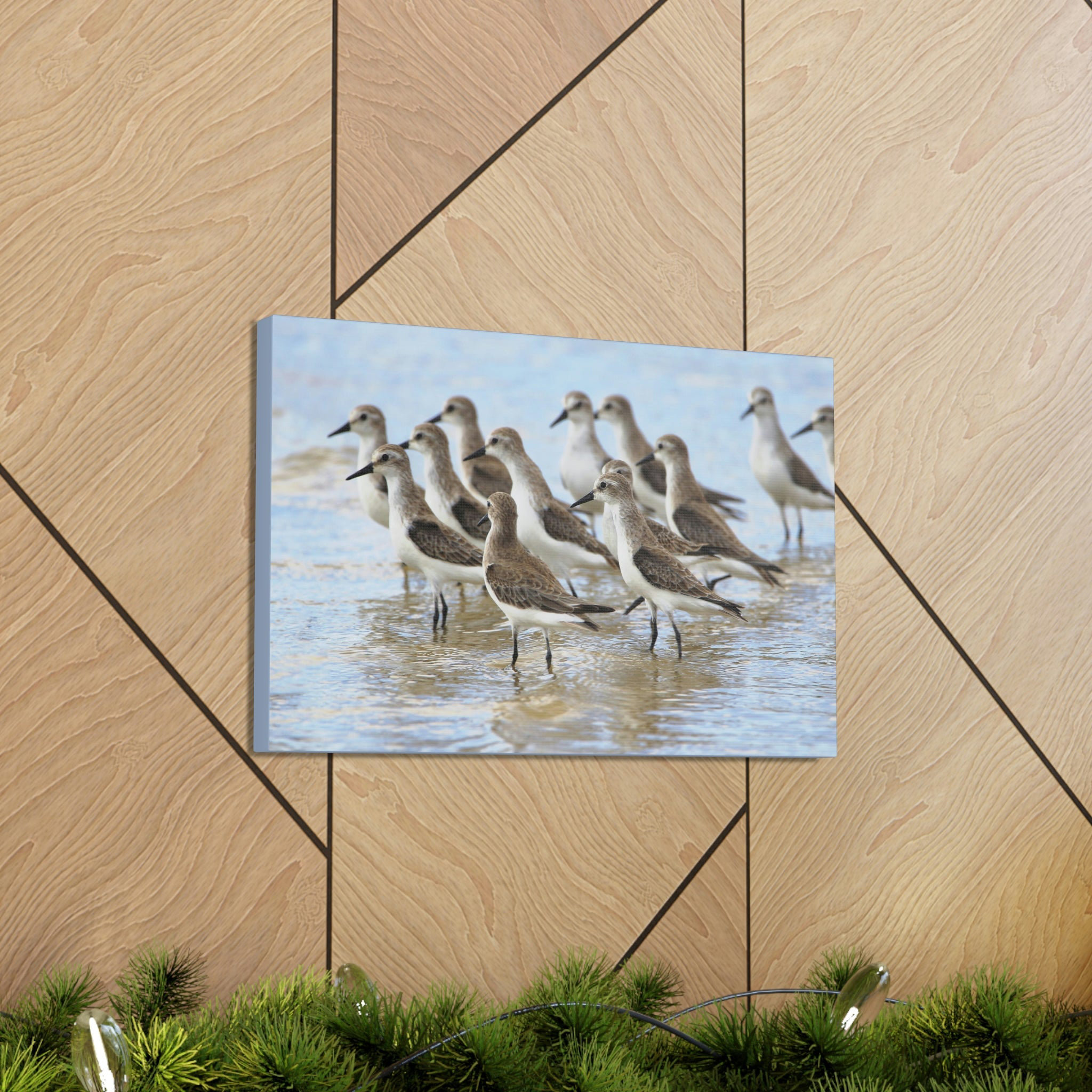 Ebern Designs Sandpiper Group Sandpiper Troop Print Animal Wall Art 