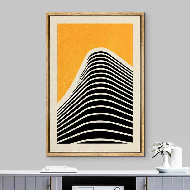 Line Wave Geometric Landscape Abstract Shapes Illustrations Modern Contemporary, Natural, 36" H x 24" W