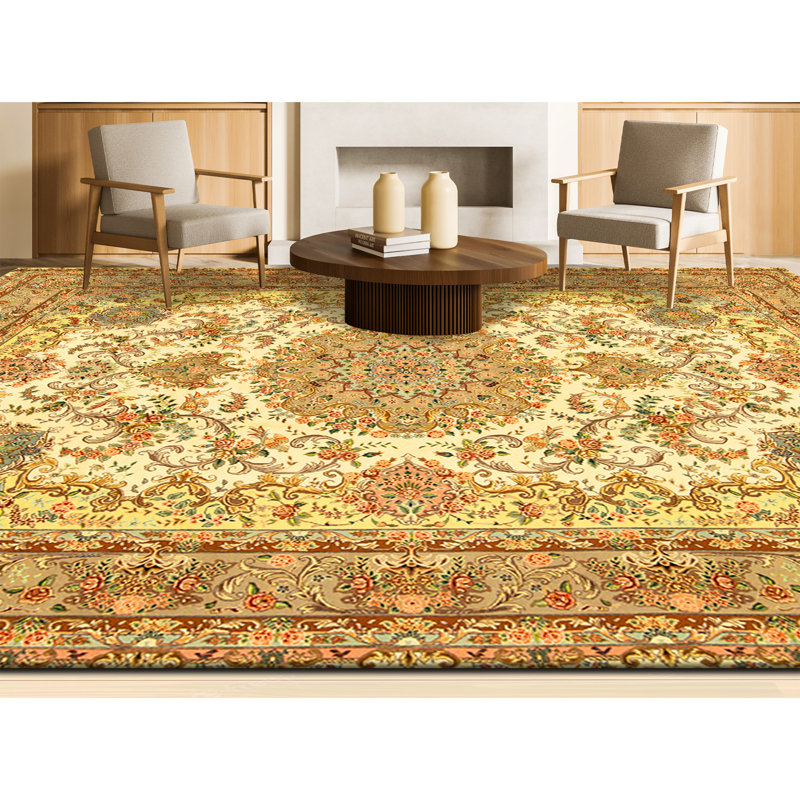 Tapis rectangulaire en laine noué à la main