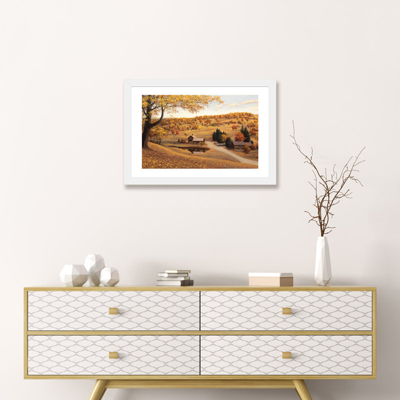 «Vermont Farm», reproduction de photo, H 16 po x l 24 po x P 1 po, Papier blanc
