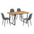 Modern 55" Rectangular Dining Set with Geometric Metal Base and Upholstered Chairs-722098009-722098011