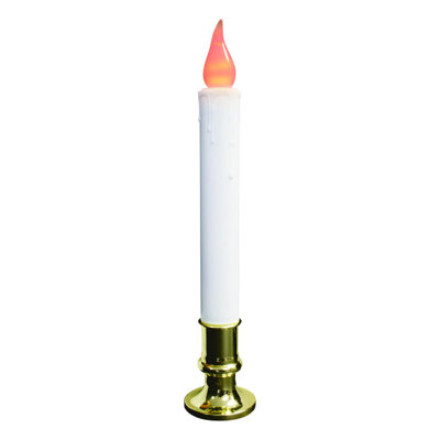 Unscented Flameless Taper Candle with Metal Holder