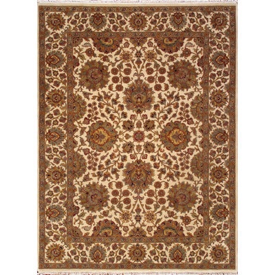 One-of-a-Kind 8'11" X 12' New Age Wool Area Rug in Ivory/Brown