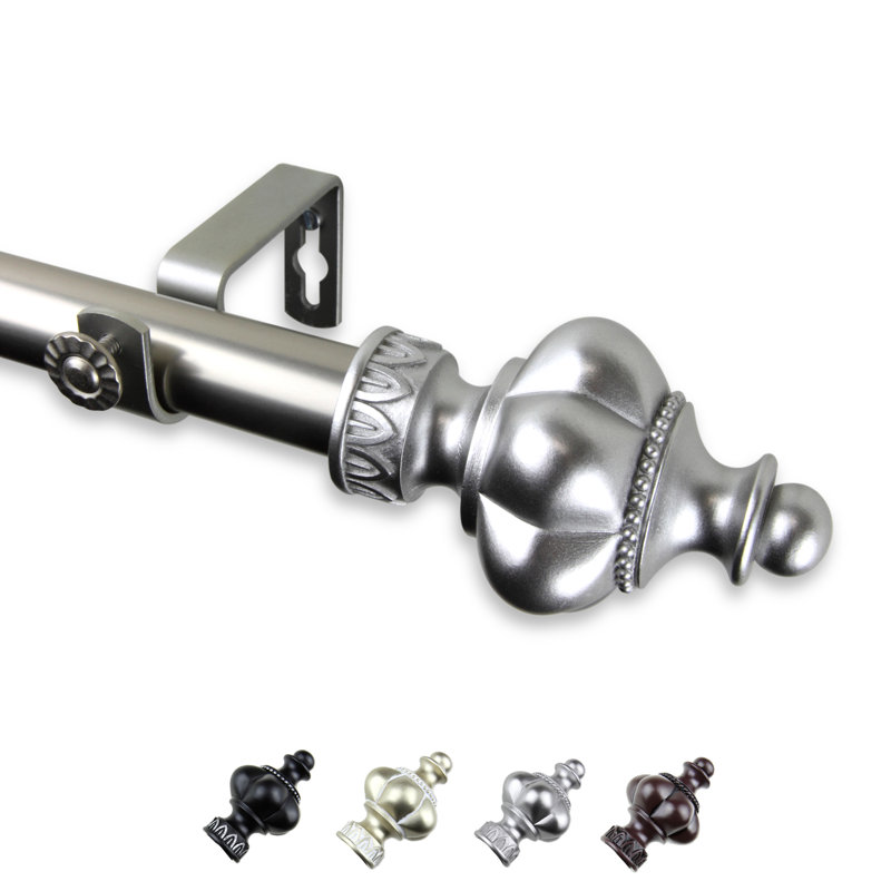 Tringle à rideaux simple Baney, Nickel satiné, l 48 po à 84 po