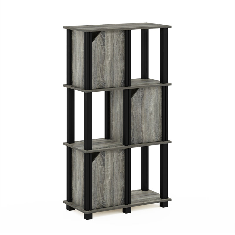 Tariq 111.3cm H x 59.7cm W Standard Bookcase, French Oak Grey/Black