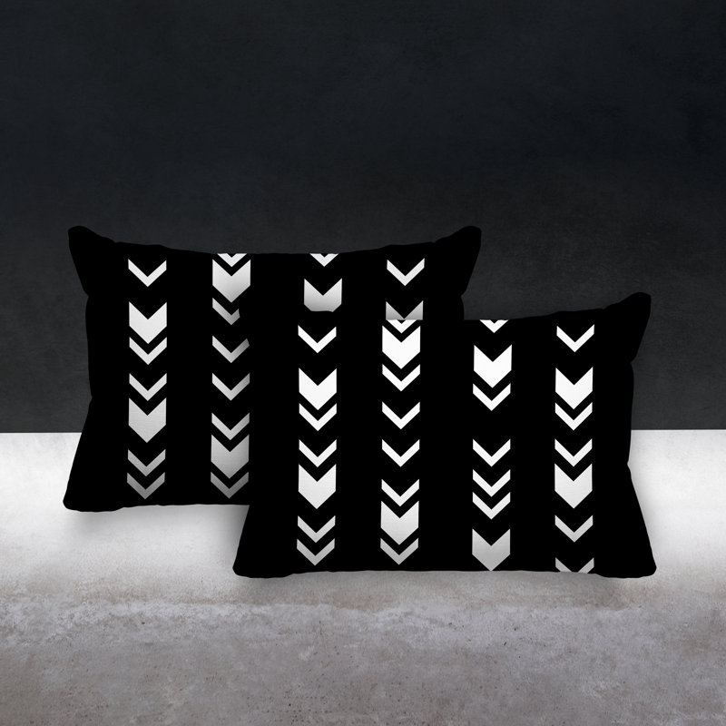 Coussin lombaire intérieur / extérieur Melba Arrow, Noir