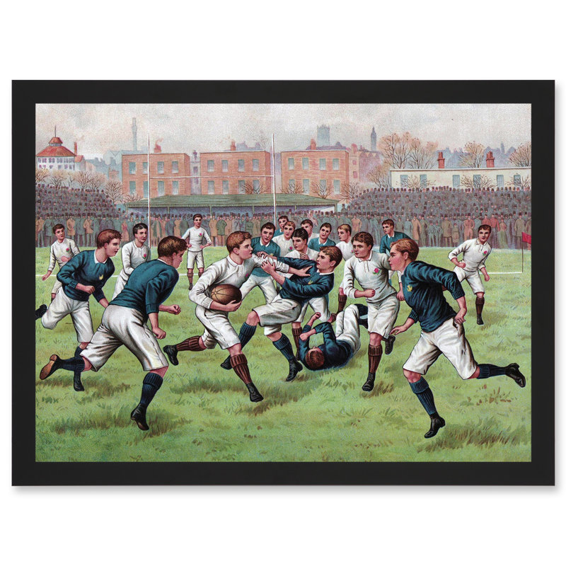Scotland England 1893 Rugby Union Football Match - Single Picture Frame Painting, 23.4cm H x 33cm W x 2" D
