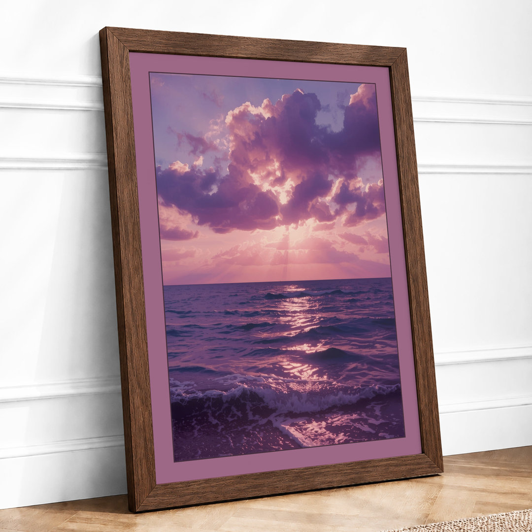 Serene Seascape at Dusk Coastal - Framed Print