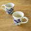 Tasses à café élégantes en céramique blanche avec imprimé floral - ensemble de 2 verres durables et élégants pour un usage quotidien