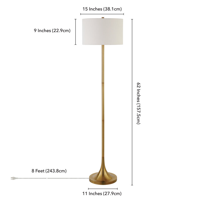 Krieg 62 " Traditional Floor Lamp, Brass