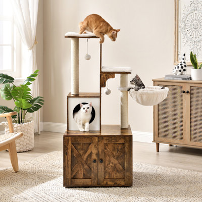 53" Kimmel Cat Tree with Litter Box Enclosure