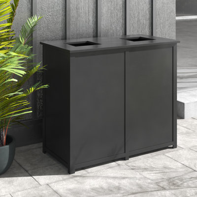 Classic Plastic Open Outdoor Trash & Recycling Bin