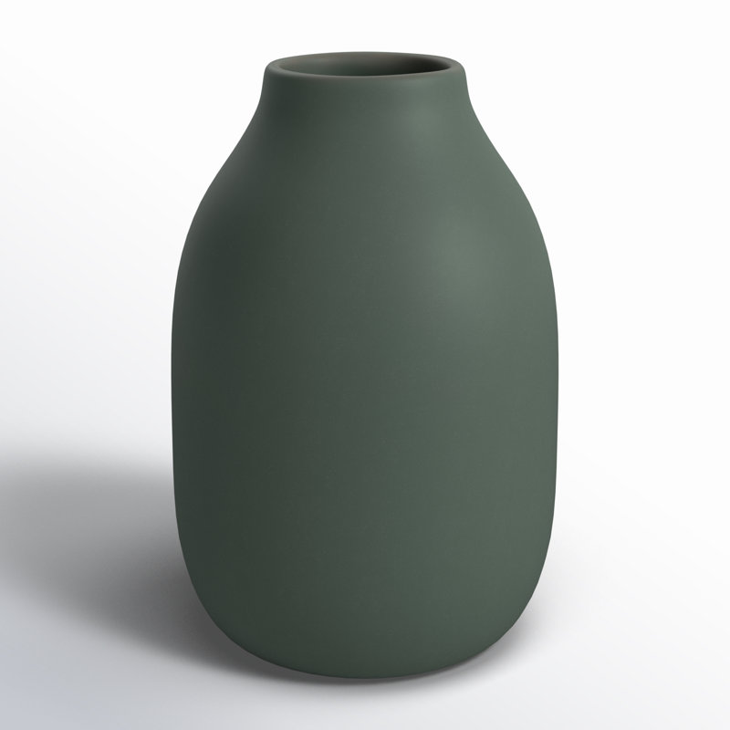 Colora Porcelain Table Vase, Agave Green, Overall Height - 7.87"