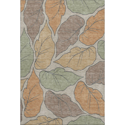 Premium Machine Washable Mayfield AMF2348 Botanical Rug
