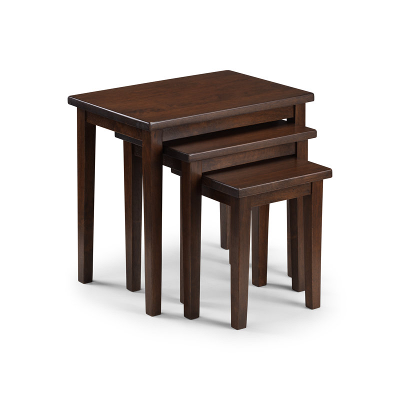Elvina Solid Wood Nesting Tables, Mahogany