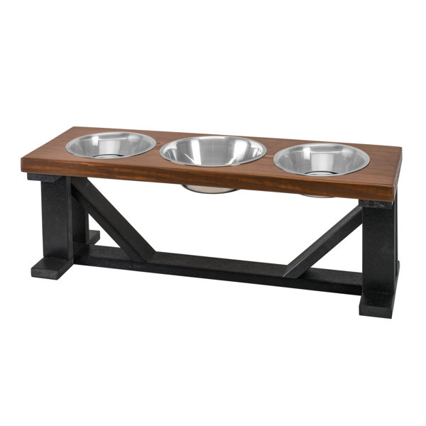 Dog Bowl Stand With Storage Perfect for Two Large Dogs. Rustic