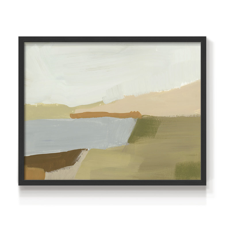 Stacked Landscape I - Reproduction encadrée - Restickable, H 11 po x l 14 po, Noir, noir, noir, noir