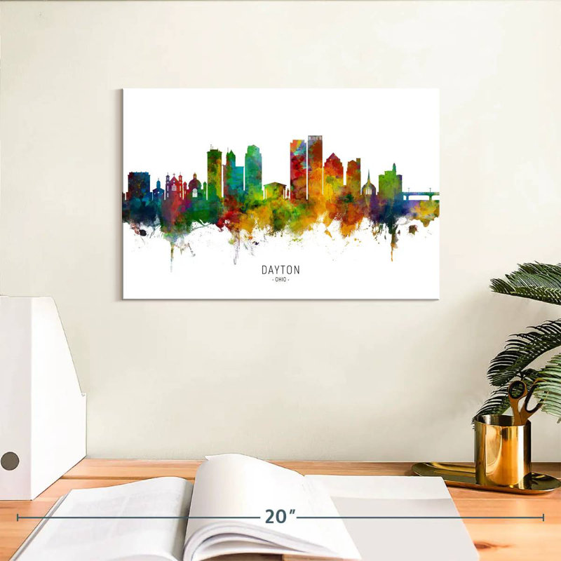 Dayton Ohio Skyline I, 8" H x 12" W