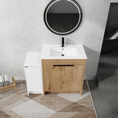 Meuble-lavabo autoportant 30 po avec évier en céramique 30 po