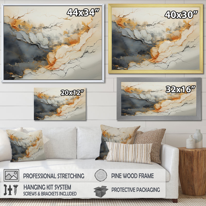 Minimalisme, impression sur toile River Mountain Wonders, Toile tendue, 16" H x 32" W