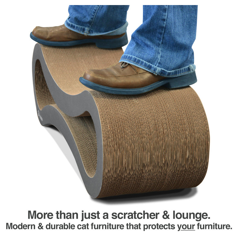 Charcoal Gray Recycled Cardboard Cat Scratcher Lounge