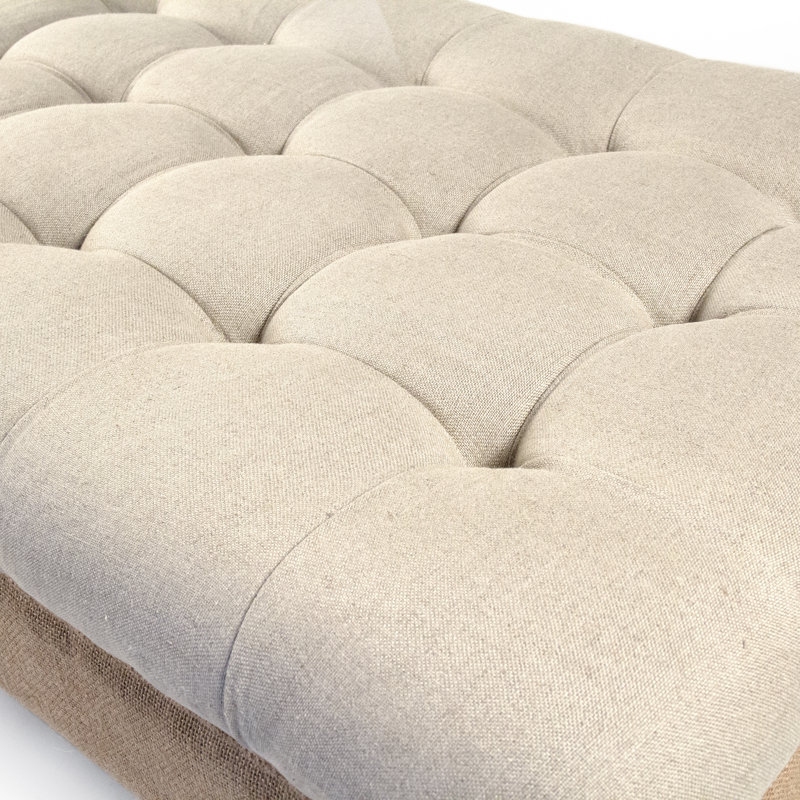 Maison Linen Tufted Ottoman