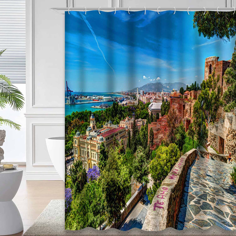 Rideau de douche avec 12 crochets, 72" L x 78" W