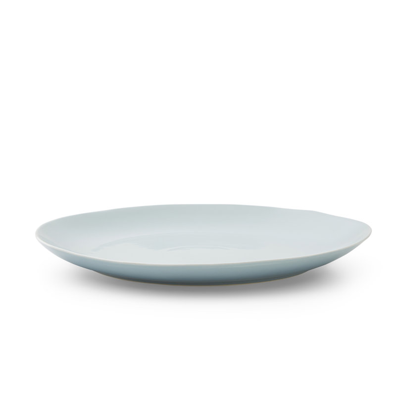 Robin's Egg Blue Ceramic Round Platter Dish, 13-Inch
