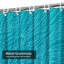 Rideau de douche imperméable à motif floral bleu sarcelle avec 12 crochets-1709633418