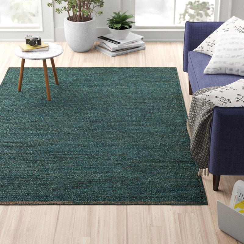 Spathariko Jute Hand Woven Teal Area Rug, Rectangle 200 x 300cm