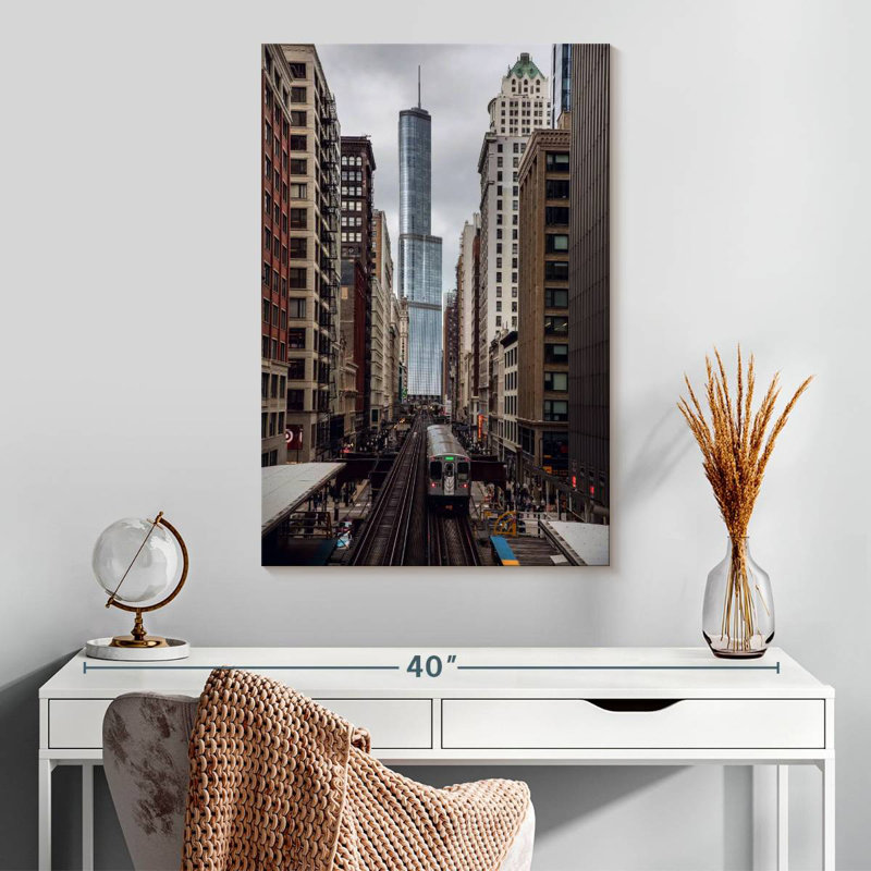 Aime Chicago Train Ride, 30" H x 20" W