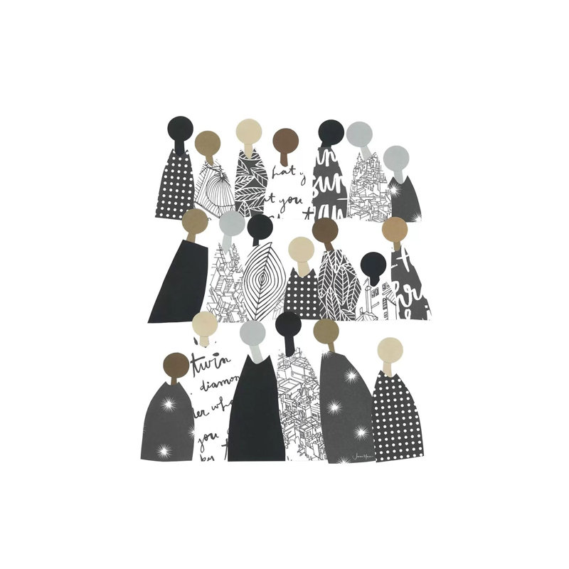 Group Of People Of Color In Black & White by LouLouArtStudio - Wrapped Canvas Painting, 101.6 cm H x 66.04 cm W x 3.175 cm D