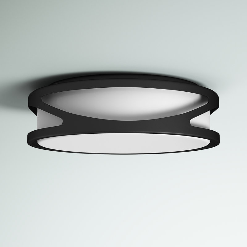 Modern Black and White LED Flush Mount Light