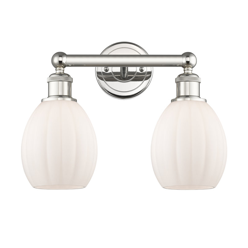 Bolduc 2 - Light Dimmable Vanity Light, Matte White, Polished Nickel