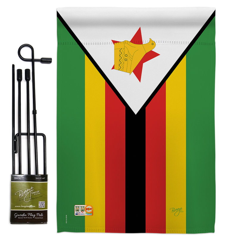 Double Sided 18.5 in. H x 13 in. W Polyester Flag set
