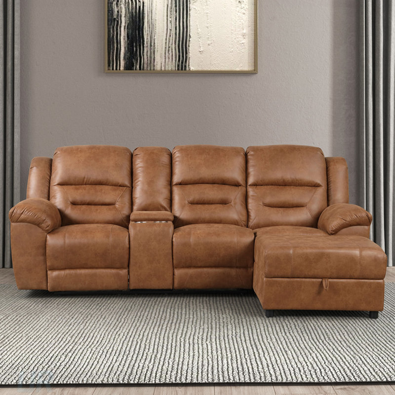 Ensemble de canapé modulaire en similicuir 2 pièces Contemporary