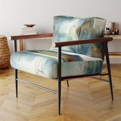Fauteuil d'appoint rembourré Summer Lake Landscape Illustration II