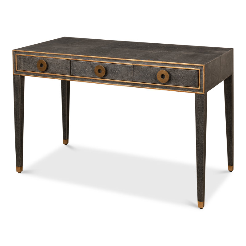 Shagreen Iron Writing Desk, Antique Gray