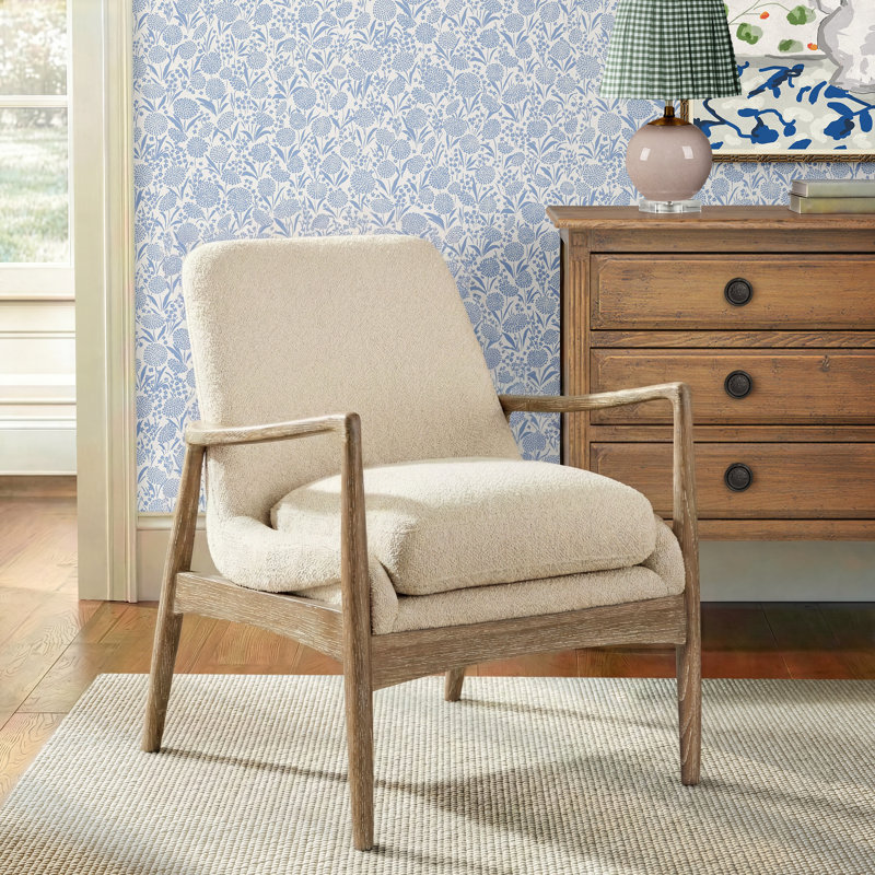 Russell Upholstered Armchair, Light Brown