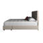 Grand lit avec rangement tapissier et 2 tiroirs - finition beige A