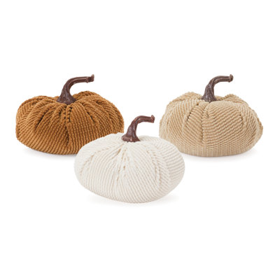 Tissu peluche velours côtelé citrouille (ensemble de 3)
