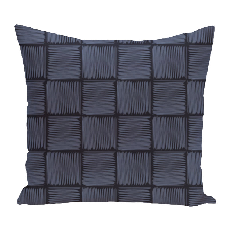 Housse de coussin carrée extérieure/insert, Bleu
